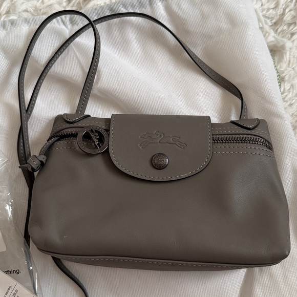 Longchamp vanity style -  Gray turtle dove  Crossbody Bag - Picture 1 of 8